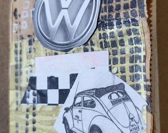 VW Volkswagon Handmade Paper Bag mini book with 3 stickers included