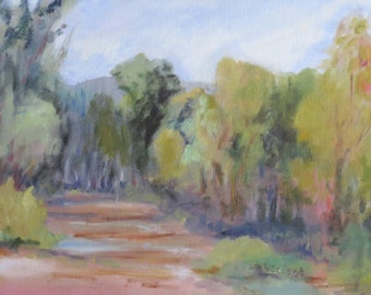 12 x 16 inch Oil Painting En Plein Air, San Diego River