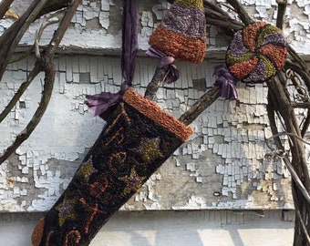 Treats ~ Punch Needle Stocking + Pokes ~ Mailed Pattern ~ from Notforgotten Farm™