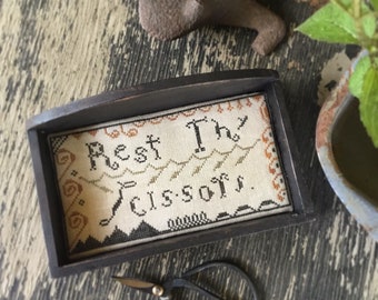 Rest Thy Scissors ~ cross stitch PDF Pattern ~ from Notforgotten Farm™