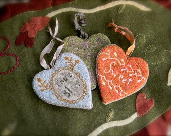 Tokens of Love - paper punch needle pattern - 3 in 1 - from Notforgotten Farm