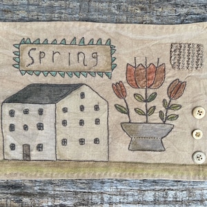 Primavera in fattoria ~ Campione di ricamo con sfumature di colore ~ PDF/Scarica MODELLO ~ da Notforgotten Farm™
