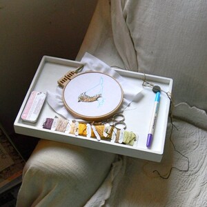 Wooden Stitcher's Tray© Clamp On Armchair or Sofa Choose Style and Finish Option from Notforgotten Farm™ image 4