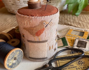 Bobbin' Along Pinkeep Drum ~ PDF/Download Cross Stitch Pattern ~ from Notforgottern Farm™