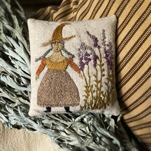 Hollyhock Witch ~ Hand Embroidery PAPER/Mailed Pattern ~ from Notforgotten Farm™