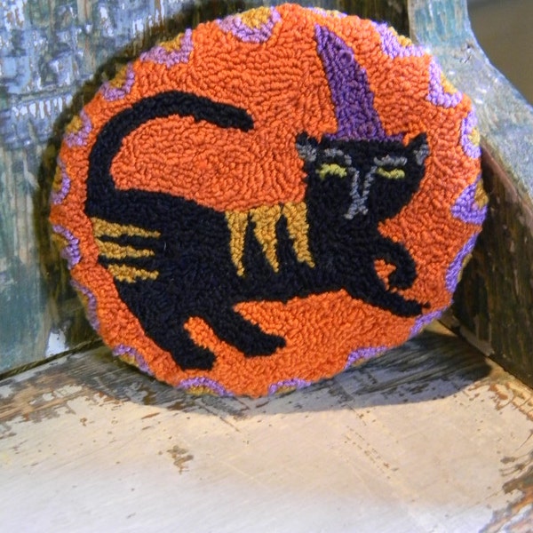 Binx - witch cat PAPER punch needle pattern - from Notforgotten Farm