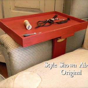 Wooden Stitcher&#39;s Tray© - Clamp On Armchair or Sofa - Choose Style and Finish Option - from Notforgotten Farm™