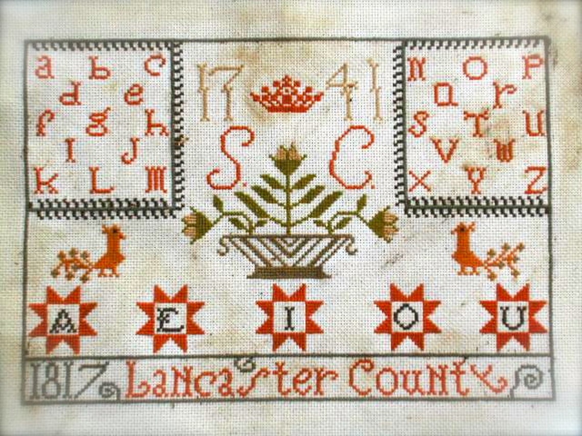 Lancaster County Alphabet Sampler - PAPER PATTERN - From Notforgotten ...