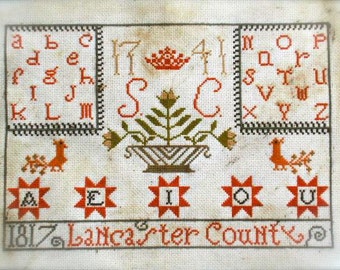Lancaster County Alphabet Sampler - PAPER PATTERN - from Notforgotten Farm