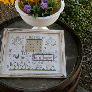 Spring Farmhouse counted cross stitch PAPER PATTERN from Notforgotten Farm image 2
