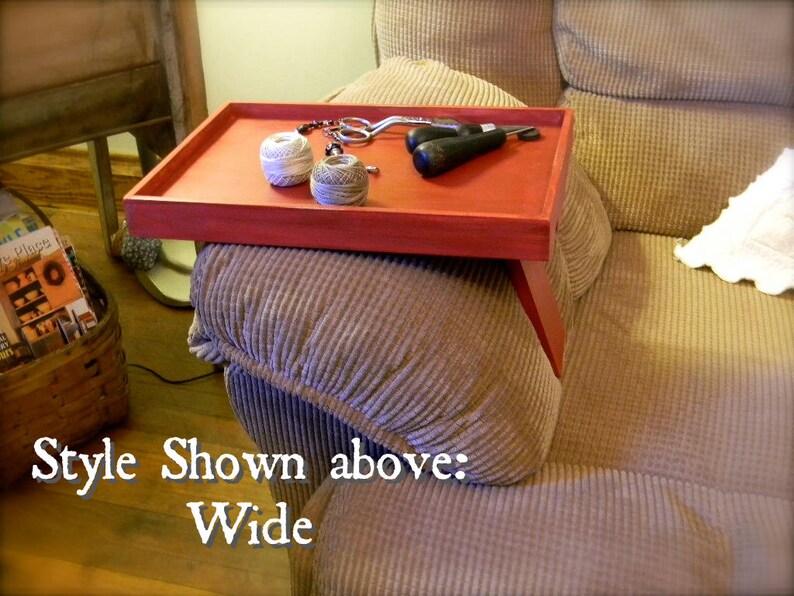 Wooden Stitcher's Tray© Clamp On Armchair or Sofa Choose Style and Finish Option from Notforgotten Farm™ image 2