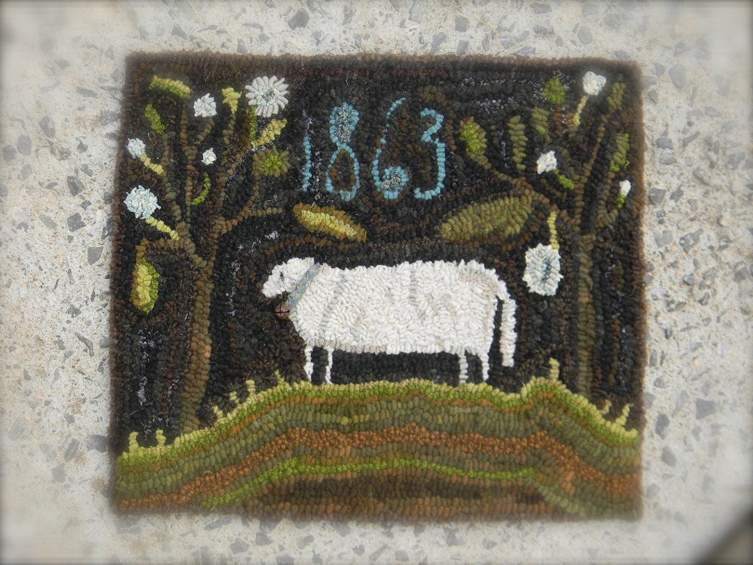 1863 Sheep ~ PAPER Rug Hooking PATTERN - From - Notforgotten Farm - Etsy