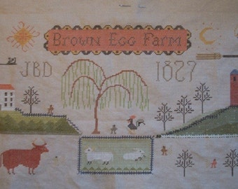 Brown Egg Farm sampler - cross stitch pattern - from Notforgotten Farm