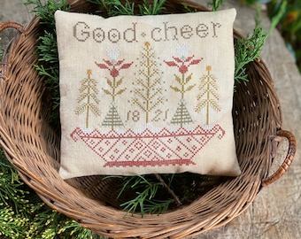 Basket of Cheer ~ PAPER/Mailed Cross Stitch Pattern ~ from Notforgotten Farm™