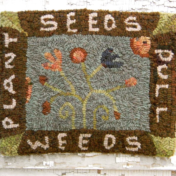 Pull Weeds - DIGITAL Rug Hooking Pattern - from Notforgotten Farm™