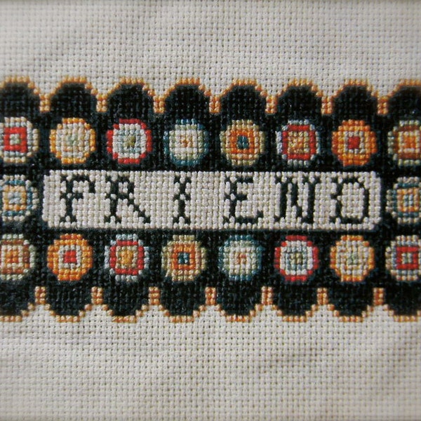 FRIEND Penny Rugg Sampler - cross stitch pattern from Notforgotten Farm