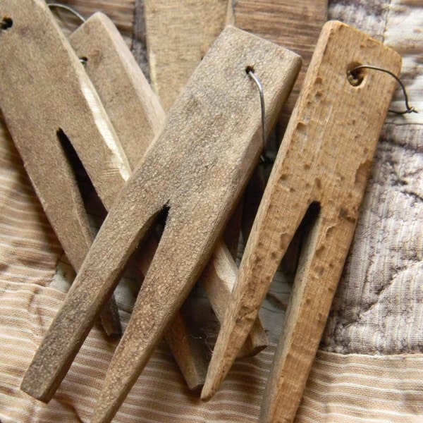 Hand Carved Primitive Decorative Wooden Clothespin - from Notforgotten Farm™