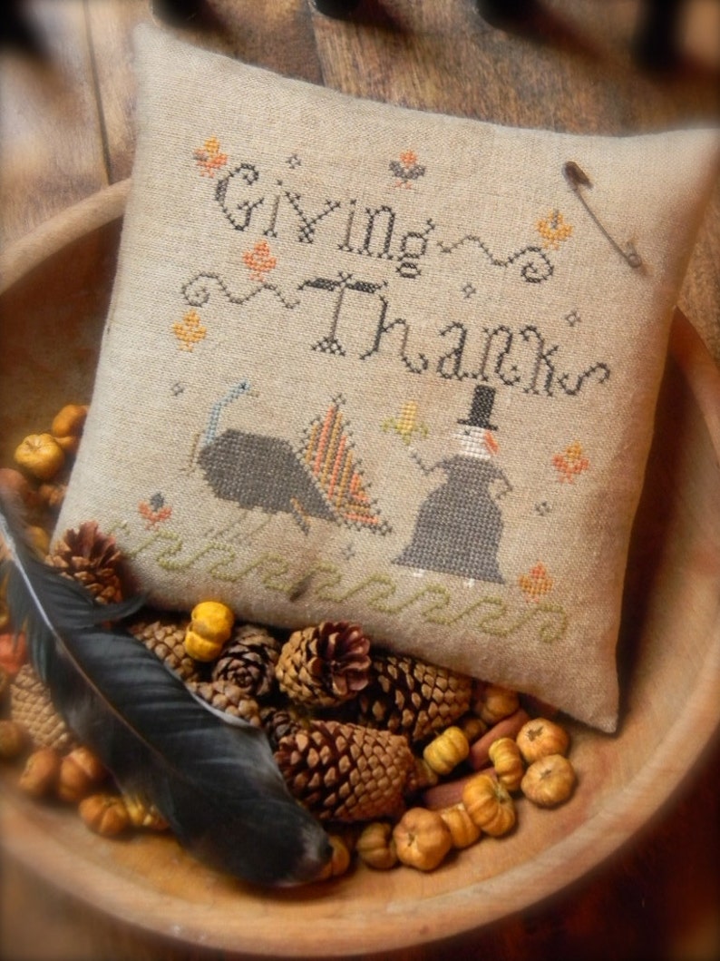 Giving Thanks cross stitch PATTERN from Notforgotten Farm image 1