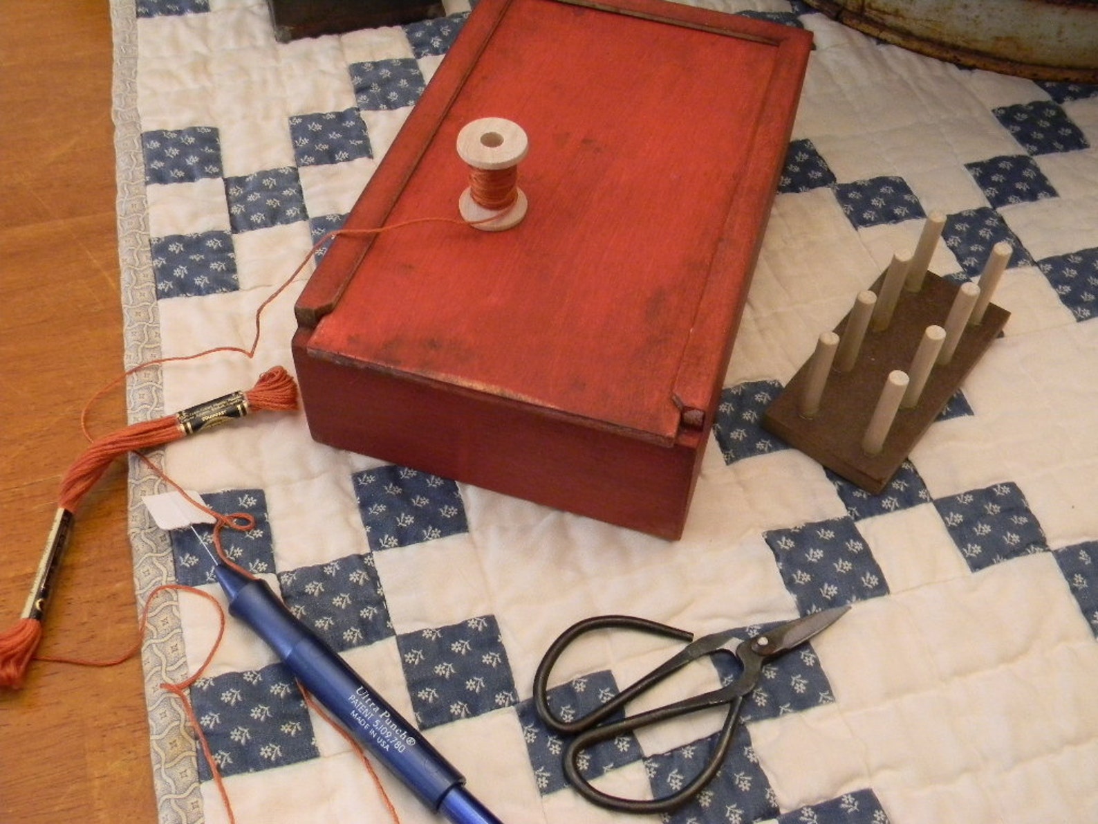 Primitive Wooden FLOSS WINDING BOX from Farm™ Etsy