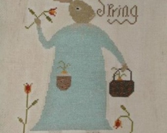 Ah Tis Spring - cross stitch PAPER PATTERN from Notforgotten Farm