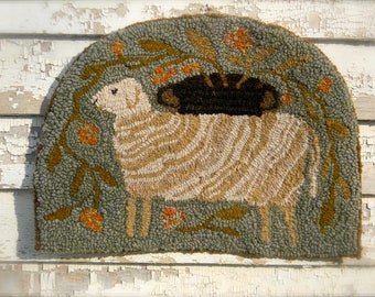 Tombstone Sheep Hooked Rug Pattern from Notforgotten Farm™ ~ PAPER pattern