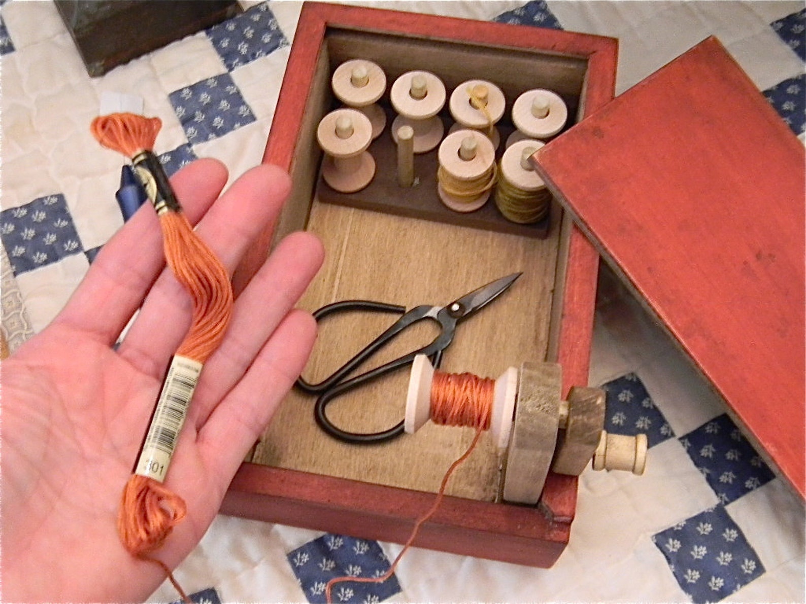 Primitive Wooden FLOSS WINDING BOX from Farm™ Etsy