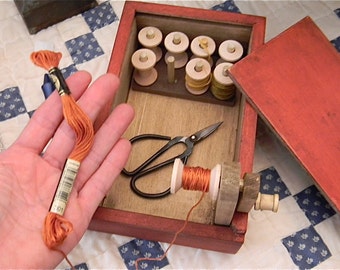 Primitive Wooden FLOSS WINDING BOX - from Notforgotten Farm™