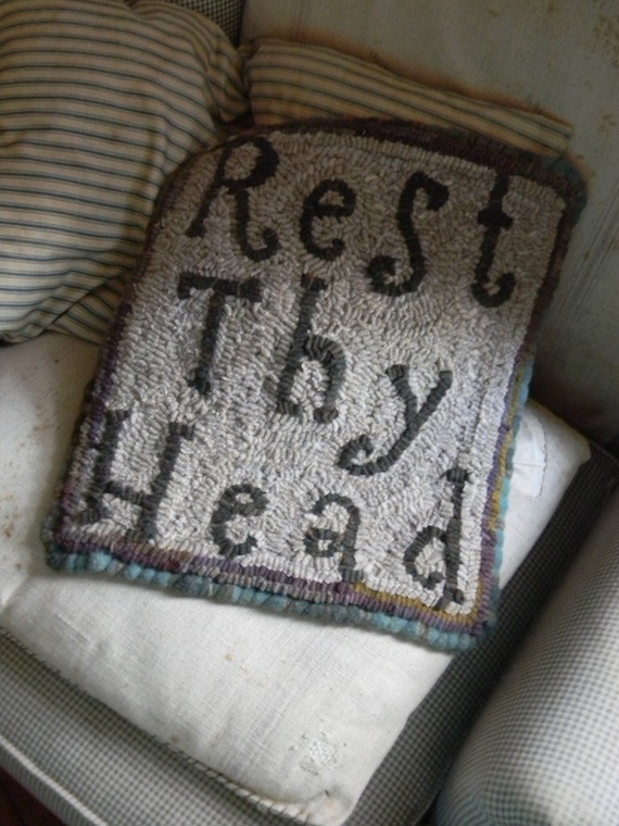 Rest Thy Head PDF downloadable Rug Pattern From | Etsy