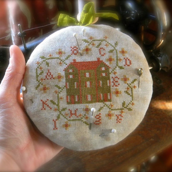 Retired Cross Stitch Club Pattern ~ Garden House Pin Tuffet ~ from Notforgotten Farm™