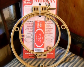 7" & 10" combined "telescoping" MORGAN Lip Locking Hoops ~ Double the Punch Needle fun! ~ from Notforgotten Farm™