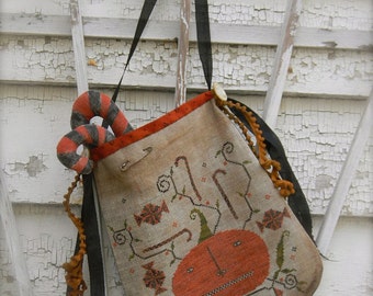 Hallowe'en Sweet Bag - primsical cross stitch PATTERN - from ©Notforgotten Farm