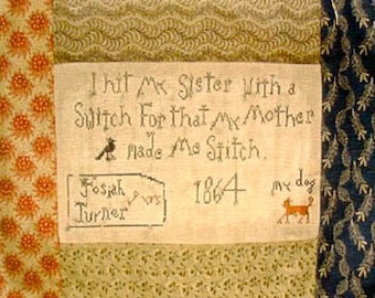 Josiah Turner's Sampler from Notforgotten Farm ~ cross stitch PATTERN