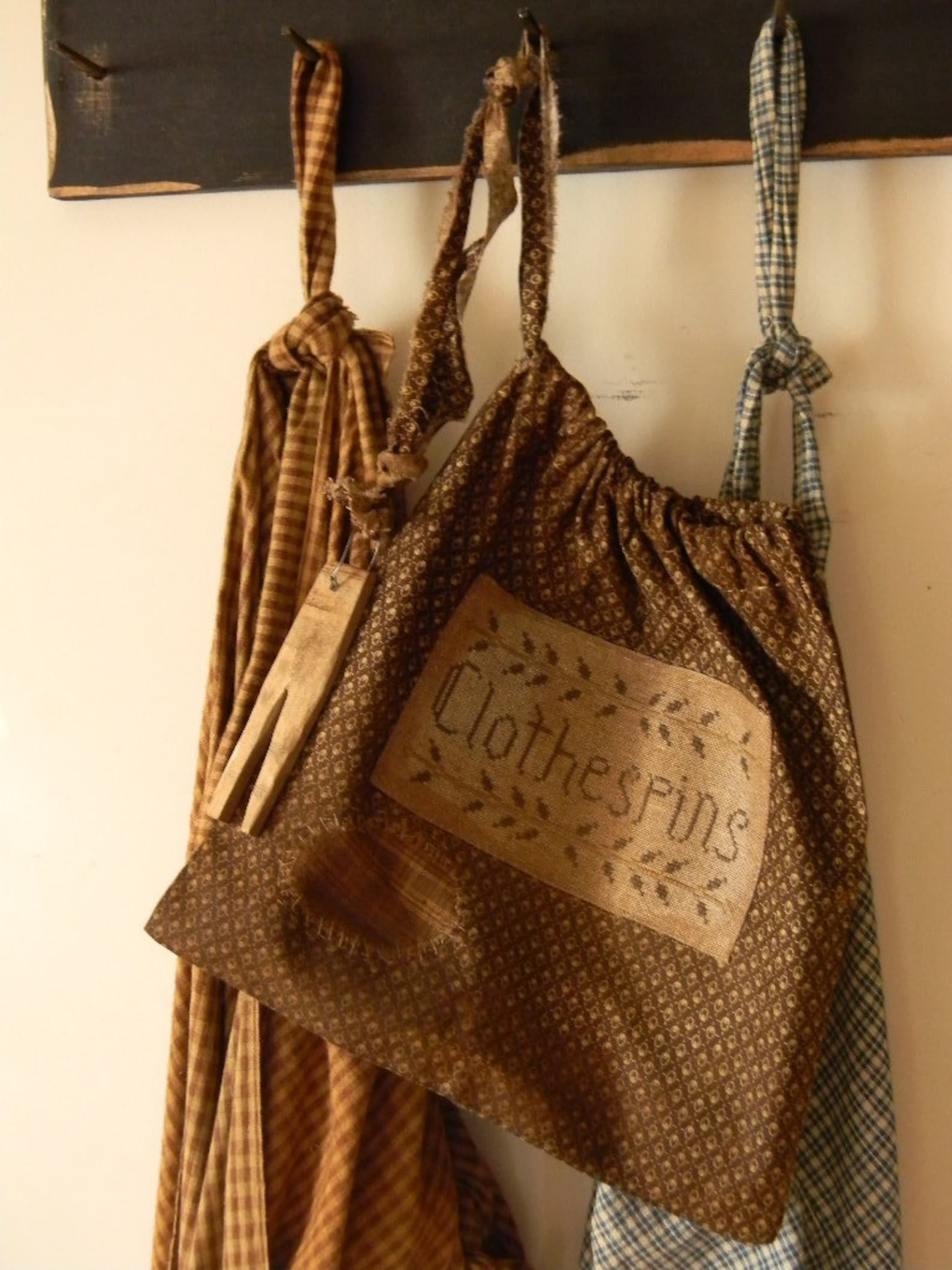 Cross Stitch Pattern Clothespin Ditty Bag From Etsy
