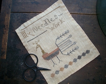 PAPER cross stitch pattern - My Needles Work - from Notforgotten Farm