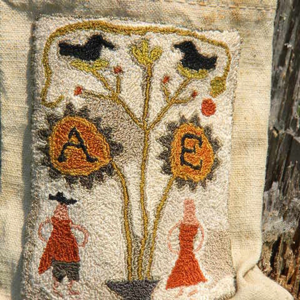 Punch Needle Pattern - Colonial Adam & Eve - from Notforgotten Farm