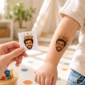Custom Face Tattoos, Personalized Temporary Tattoos, Photo Tattoo Party Favors, Birthday Favors, Bachelorette, Wedding, Graduation Event image 11