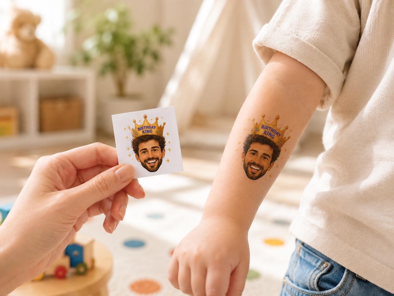 Custom Face Tattoos, Personalized Temporary Tattoos, Photo Tattoo Party Favors, Birthday Favors, Bachelorette, Wedding, Graduation Event image 11