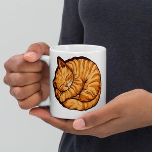 Orange Cat Coffee Mug, Cat Lover Gift, Cute Cat Mug, Ceramic Mug, Orange Tabby Mug, Animal Lovers, Gift for Cat Owners