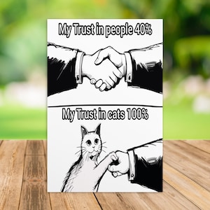Funny Cat Postcard , Humorous Cat Card , Cat Lover Gift , Cute Postcard , Funny Animal Print , Postcard Art , Collectible Cat Card