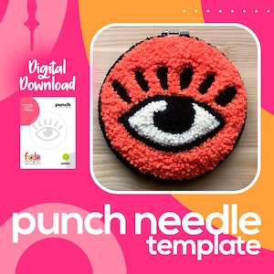 Eye Digital Pattern for Punch Needle, PDF Download, Printable Templates, Multiple Hoop Sizes Included!