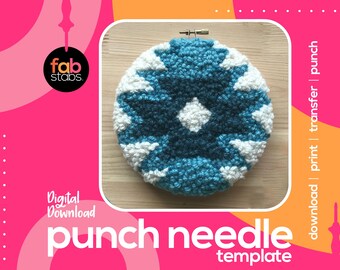 Tribal Digital Pattern for Punch Needle, PDF Download, Printable Templates, Multiple Hoop Sizes Included!