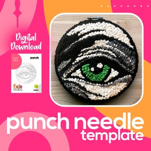 Eye Digital Pattern for Punch Needle, PDF Download, Printable Templates, Multiple Hoop Sizes Included!