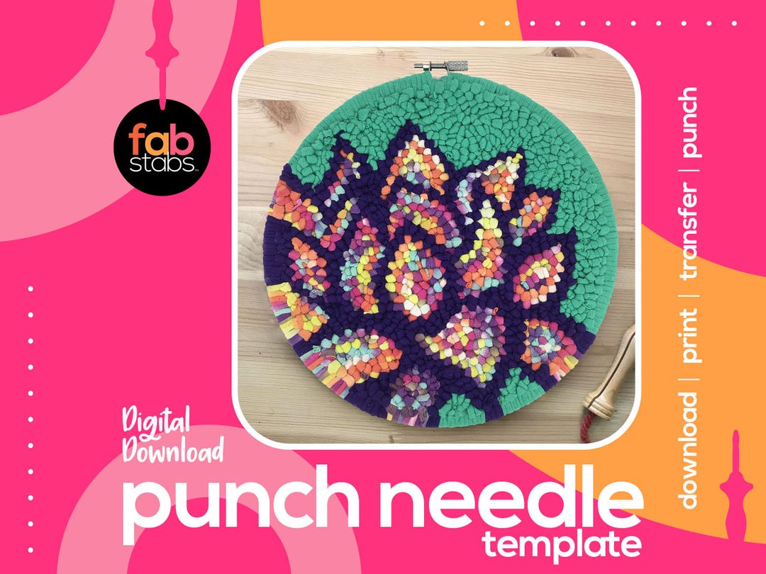 Succulent Digital Pattern for Punch Needle, PDF Download, Printable ...