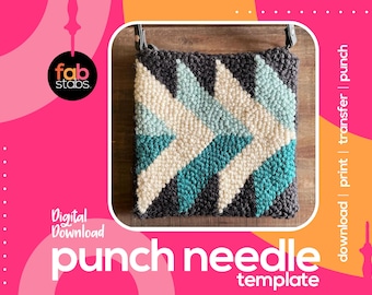Flying Geese Punch Needle Pattern – Quilt Block Template (PDF Download)