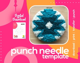 Tribal Digital Pattern for Punch Needle, PDF Download, Printable Templates, Multiple Hoop Sizes Included!