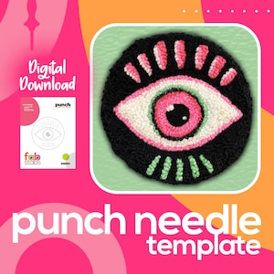 Boho Evil Eye Digital Pattern for Punch Needle, Printable Templates, PDF Download, Multiple Sizes Included!