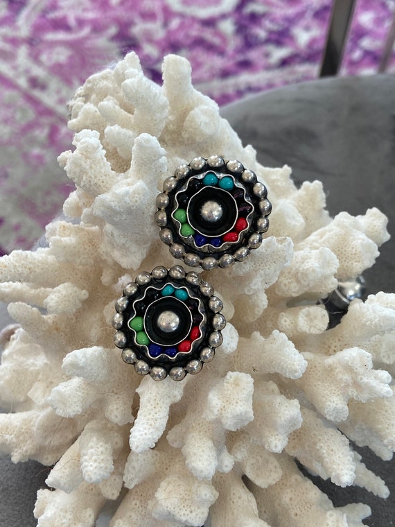 Sterling Silver Earrings Taxco Mexico Clip On Mode