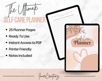Planificador de cuidado personal, Planificador de florecimiento, Diario de cuidado personal, Lista de verificación de cuidado personal, Diario de amor propio, Rastreador de hábitos imprimible, Digital, PDF