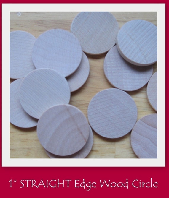 Set of 50 1 Inch STRAIGHT edge wood circles Great for making Etsy