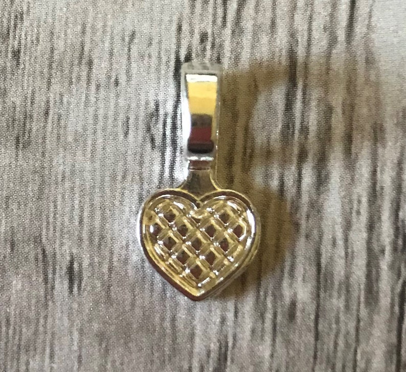 NEW Silver Plated Great for scrabble tile pendants Small Heart Jewelry Bails Set of 25 glass pendants and wood pendants